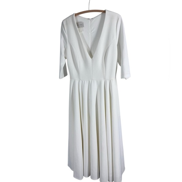 Anthropologie BHLDN white dress tea length with pockets US 12 - Picture 1 of 9